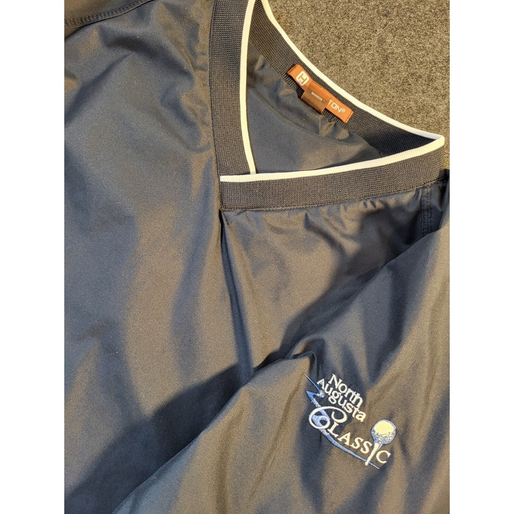 Harriton Jacket Mens Large Black Lightweight Golf Windbreaker N Augusta Classic